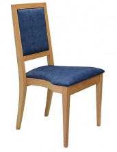 Tania Side Chair Stackable C243. Clear Natural Finish. Any Fabric Colour